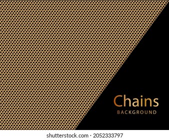 Golden chains background. Vector illustration.