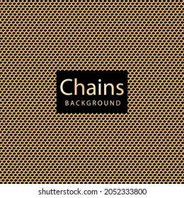 Golden chains background. Vector illustration.