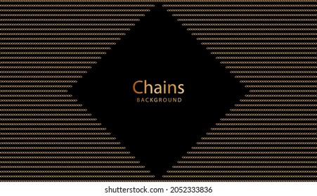 Golden chains background. Vector illustration.