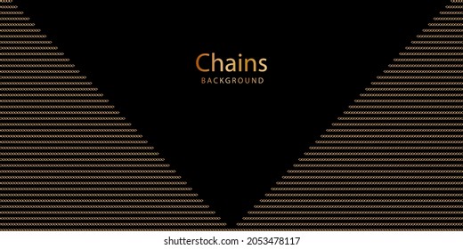 Golden chains background. Vector illustration.