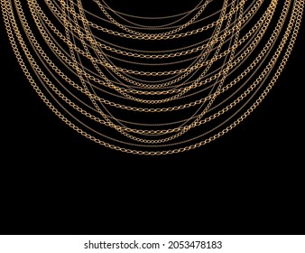 Golden chains background. Vector illustration.