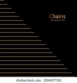 Golden chains background. Vector illustration.