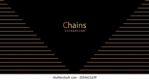Golden chains background. Vector illustration.