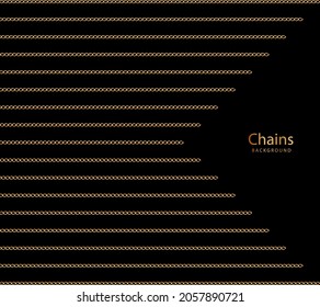 Golden chains background. Vector illustration.