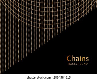 Golden chains background. Vector illustration.