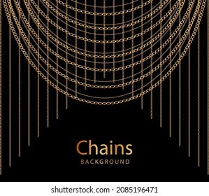 Golden chains background. Vector illustration.