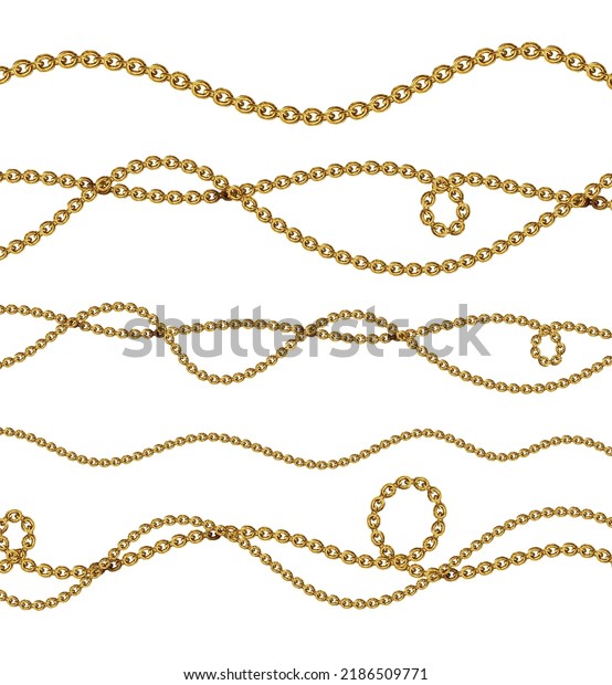 Golden Chains Collection Vector Cartoon Illustration: เวกเตอร์สต็อก ...