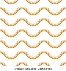 Golden chains on white background seamless pattern.