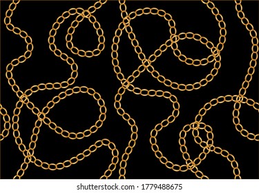 Golden Chains Pattern.Vector design for Fashion Prints and Backgrounds.