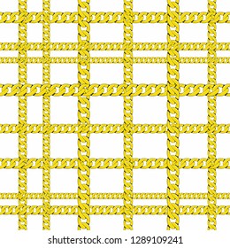 Golden chains seamless pattern. Metallic decoration. Vector illustration.
