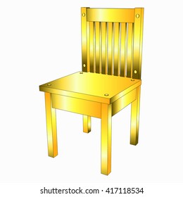 Golden chair on a white background. Vector illustration.