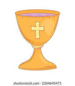 golden chalice with cross icon