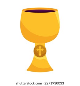 golden chalice with cross icon