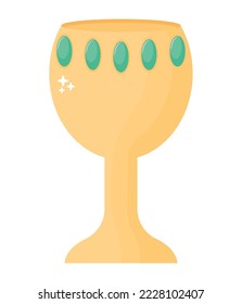 golden chalice design over white