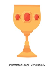 golden chalice design over white