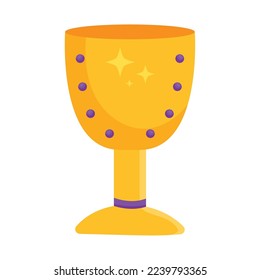 golden chalice icon isolated design