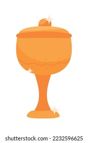 golden chalice icon isolated flat