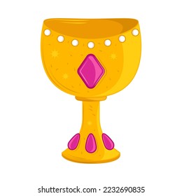 golden chalice icon isolated flat