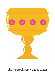 golden chalice icon isolated flat