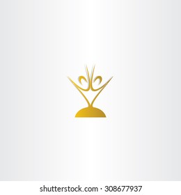 golden chalice people vector logo design