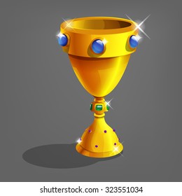 Golden chalice. Vector illustration.