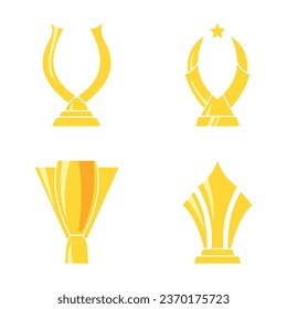 Golden Champion Trophy. Champions trophy for winner award logo design inspiration 