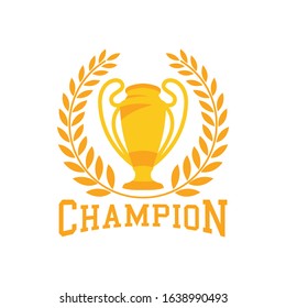Golden Champion Trophy, Vector Illustration