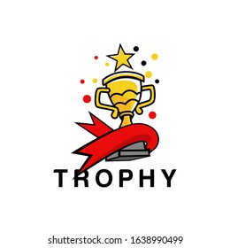Golden Champion Trophy, Vector Illustration