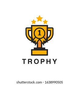 Golden Champion Trophy, Vector Illustration