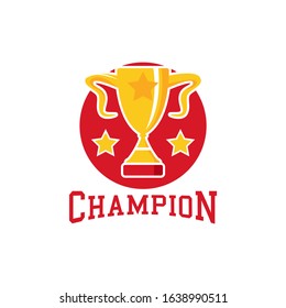 Golden Champion Trophy, Vector Illustration