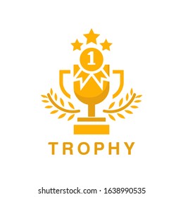 Golden Champion Trophy, Vector Illustration