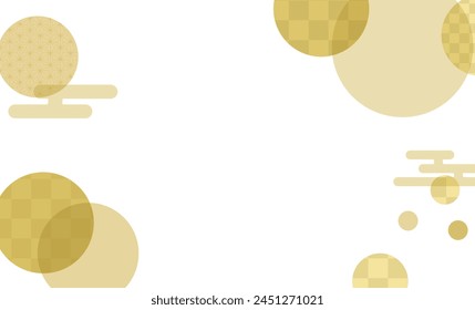Golden checkered pattern Japanese pattern background illustration material
