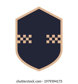 emblema del escudo con cuadros dorados