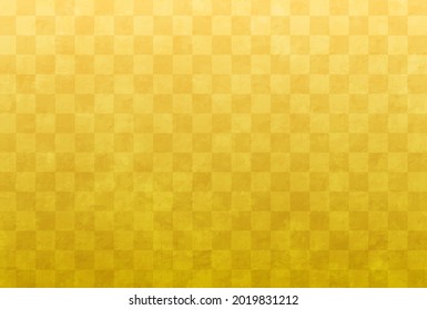 Golden checkered vector background (grunge)