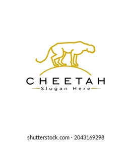 golden cheetah emblem logo. suitable for textile company logos and others.