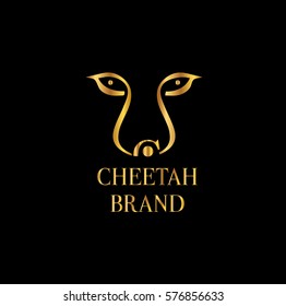 Golden cheetah vector logo design template