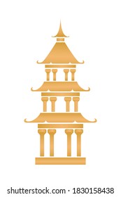 golden chinese castle building isolated icon vector illustration design