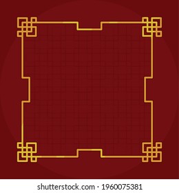 golden chinese frame on background