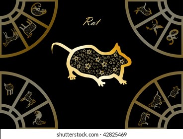 Golden chinese horoscope. Rat