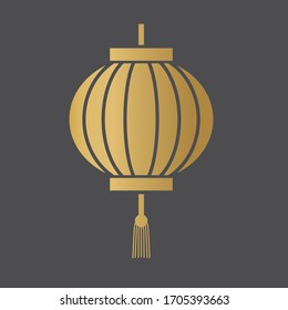 golden chinese lantern icon- vector illustration