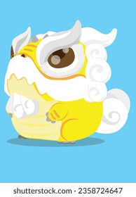 Golden Chinese lions are celebrating.
