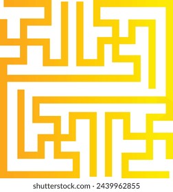 Golden Chinese Pattern Frame Icon on White Background. Vector Illustration.