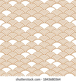 Golden chinese seamless pattern, oriental background. Vector illustration