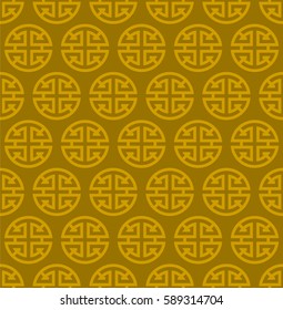 golden chinese tradition seamless pattern, vector