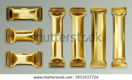 Golden Chocolate Bar Foil Package. EPS10 Vector