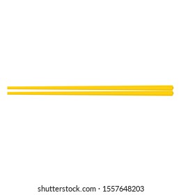 golden chopsticks isolated on white background. vector illustration