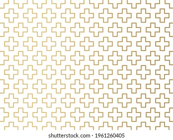 golden christian religion cross pattern - vector illustration