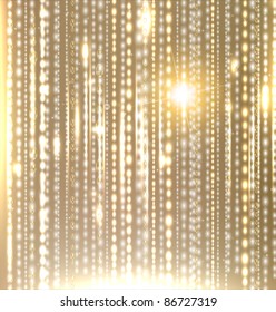 Golden christmas background for abstract xmas design, EPS10 vector.