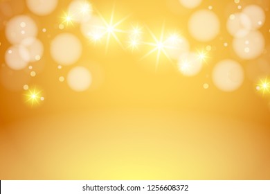 Golden Christmas background concept design of white snowflakes and snow with copy space vector illustration
