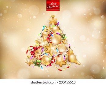 Golden Christmas background. EPS 10 vector file included